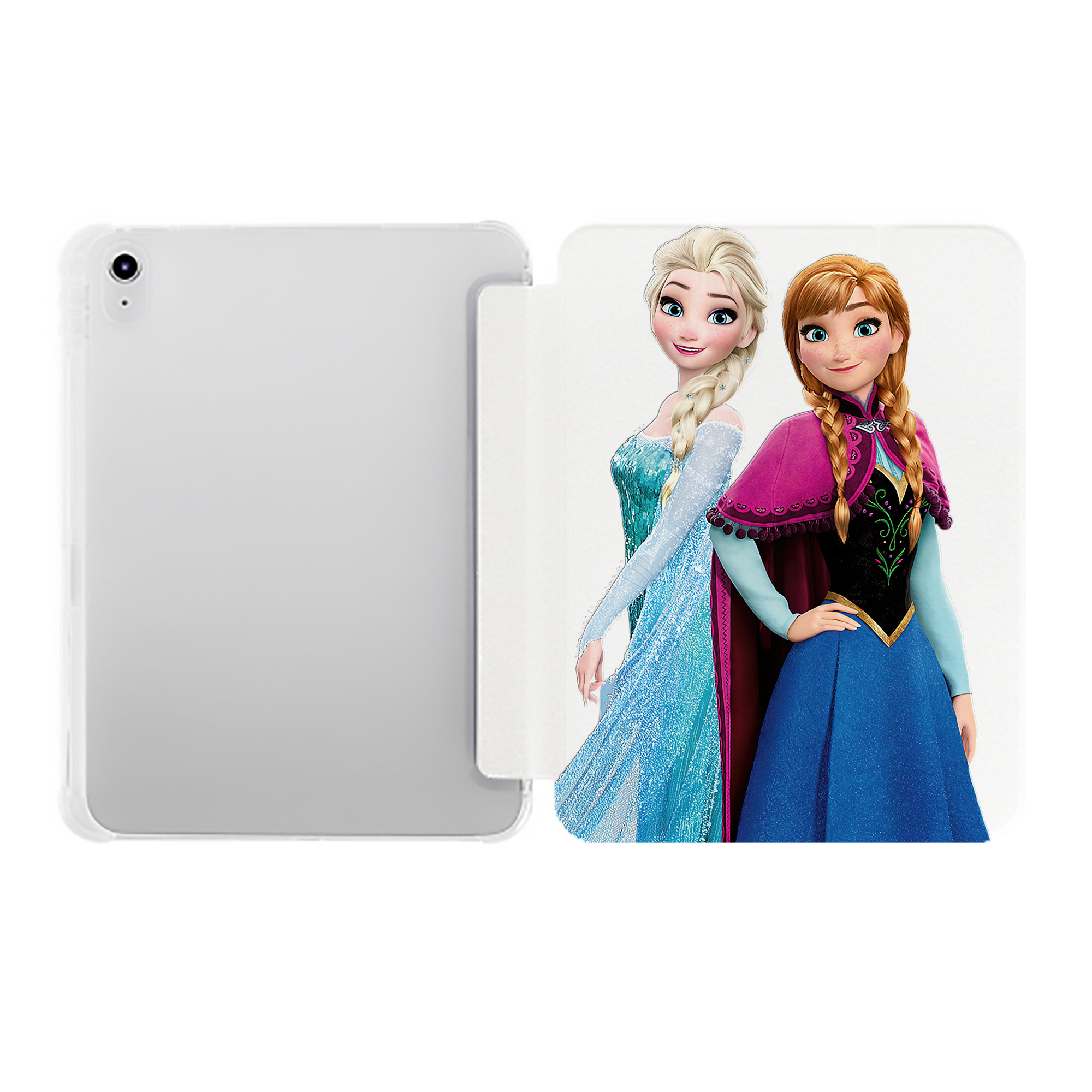 （画像用） アナと雪の女王 アンナ エルサ Frozen Anna Elsa IPad ケース ペン収納付き 三つ折りスタンド PUレザー×シリコン 対応機種9.5/10.5/10.9インチ